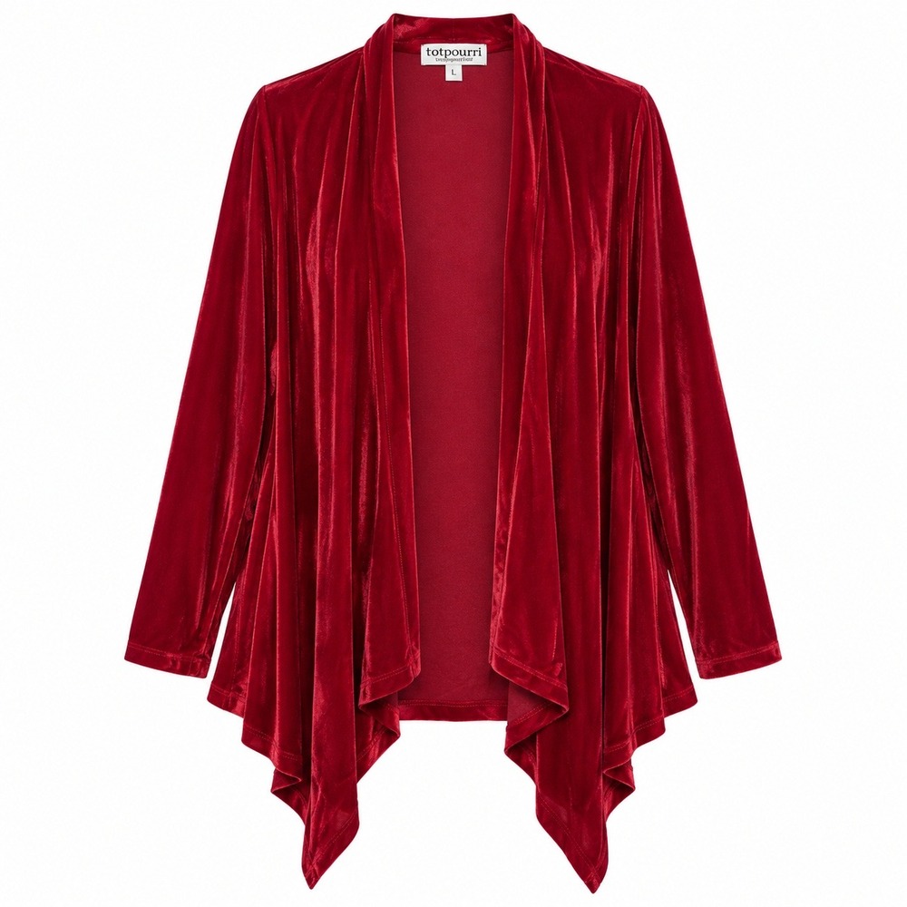 Whimsigoth Velvet Draped Cardigan Women Size Large Witchy Coquette Romantic